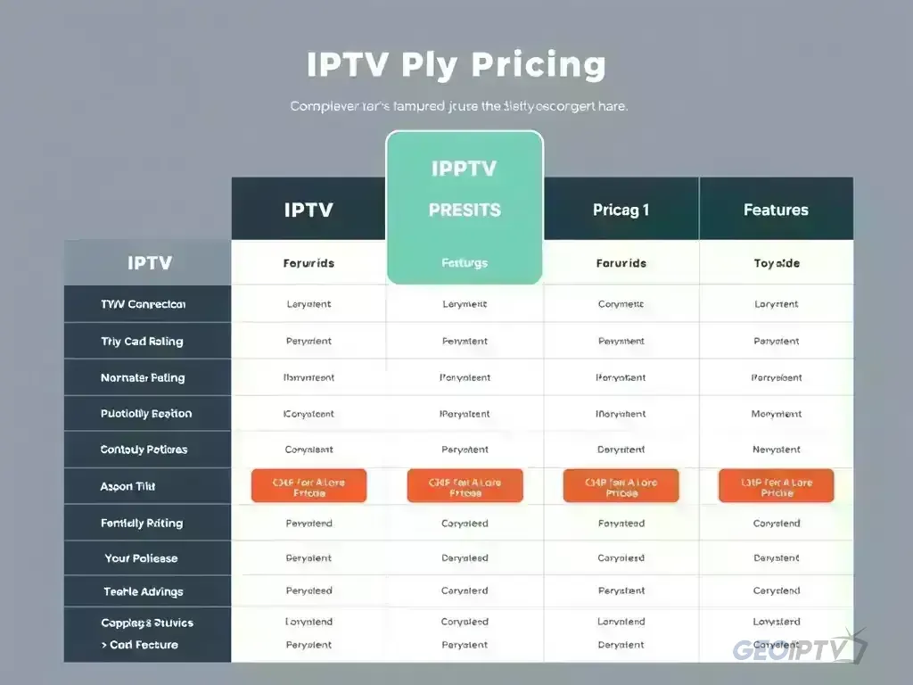 Comparison chart of Geo IPTV pricing plans